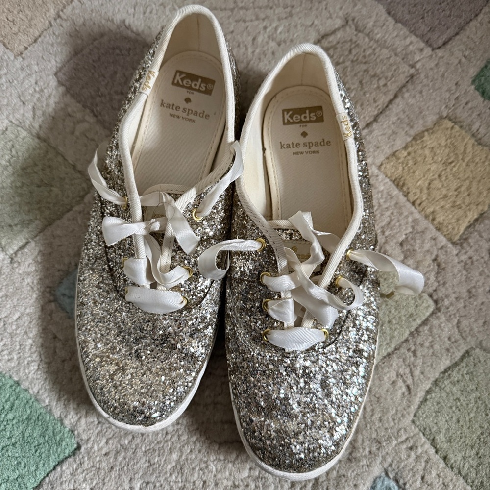 Women’s Kate Spade Keds Shoes Gold Glitter size 7.5